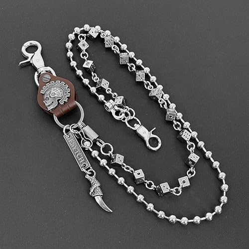 Image of Men Bicycle Strong Heavy Punk Rocker Biker Jeans Pants Chain Studs Keel Key Chain Mens Wallet Chain