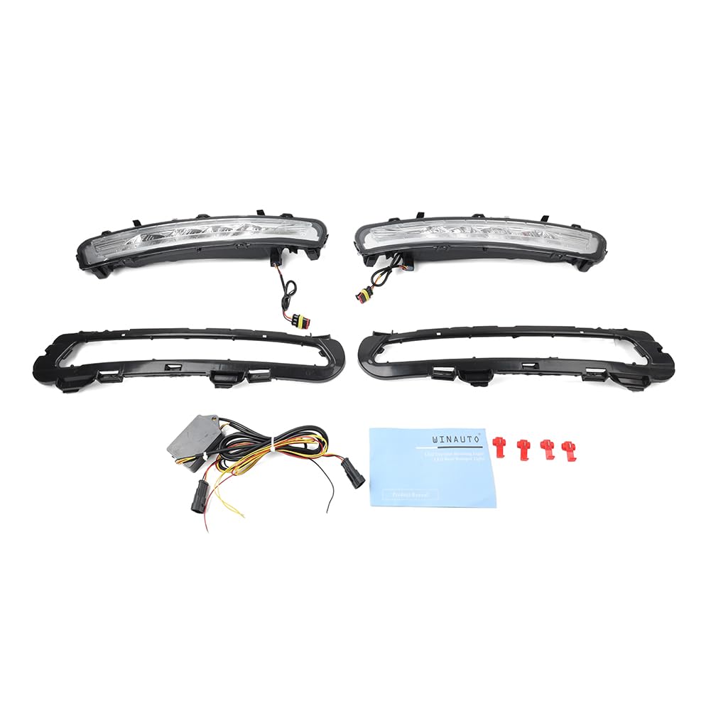 Liru 2 Pcs Daytime Running Lights Front Fog Light Driving Lamps ABS White/White for Ford Mondeo 2011-2013