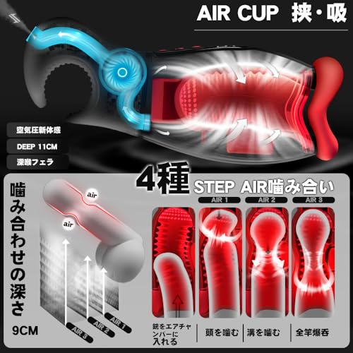 【制覇フェラ新体感】電動オナホ あだるとグッズ 男性 【4種喉輪蠕動挟吸+9種全面痺れる爆振+液晶ディスプレイ】電動おなほーる 男性 人気 電動オナホール おなほーる 人気 リアル 電動 飞机杯 オナニーグッズ オナホ フェラ 軽量500ｇ 柔らかい素材 繰り返し 磁気充電 日本語説明書付き 大人のおもちゃ - 画像3