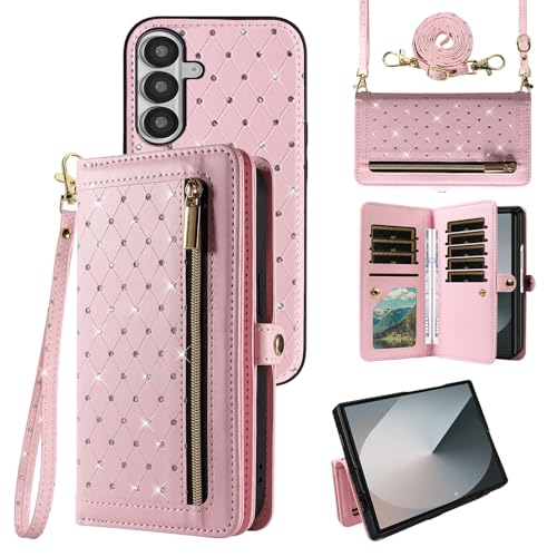 ASUS wish �g�ѓd�b�P�[�X Samsung Galaxy Z Fold 7 �W�b�p�[�E�H���b�g ���O���\�ȃZ���J�o�[ �N���X�{�f�B �X�g���b�v�t�� �L���L�� �t���b�v �N���W�b�g �J�[�h �z���_�[ ZFold Z7 G Fold7 7Z ZFo