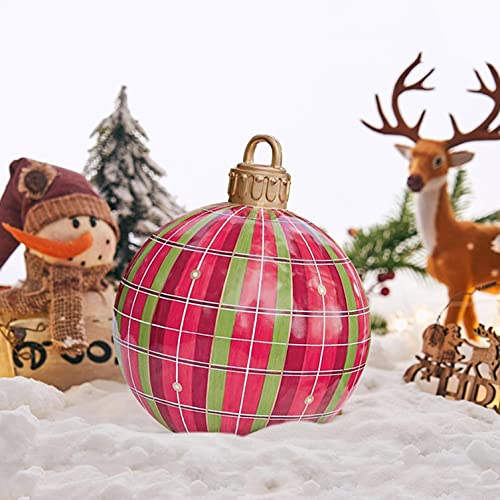 Bola inflável gigante de Natal – 59 cm, decoração de casa, jardim ao ar livre, bola de Natal infláve