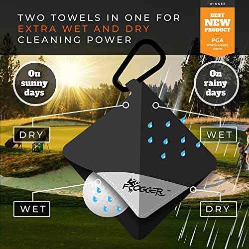 Frogger Amphibian Golf Towel With Dry And Wet Technology | Superior Quality Small Golf Ball Towels For Golf Bags For Men And Women With D Clip | Best Golf Ball Accessories #TOP2