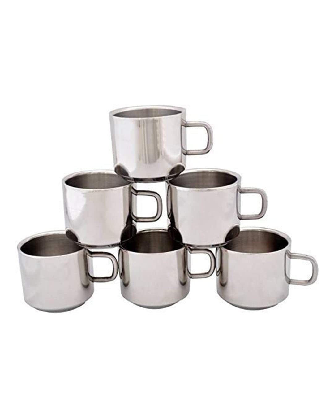 MARKET 99 Set of 6 Stainless Steel Silver Tea Cups (100ml Each) | Unbreakable & Reusable Coffee Mug for Tea, Milk & Beverages | Perfect for Kitchen, Dining, Travel, Parties, Canteen & Gift Options 3