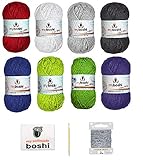 inklusive Zwei Boshi Labels, eine Häkelnadel und ein Beilauffaden