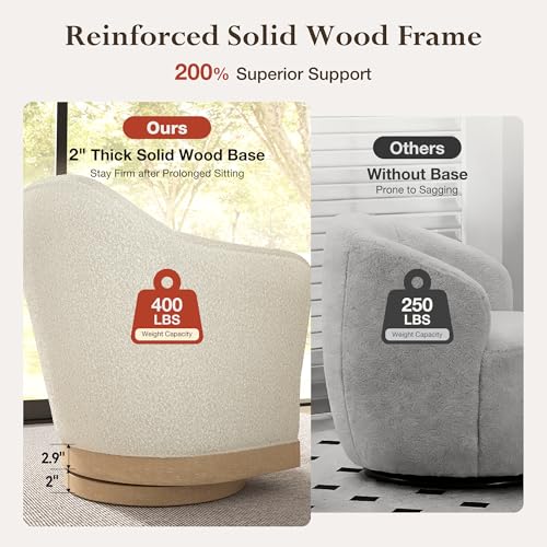 Sillón Giratorio Blanco con Tapizado Suave miniatura 4