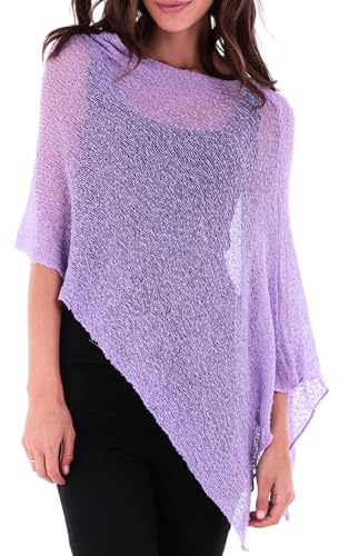 Image of SHU-SHI Womens Sheer Knit Poncho Shrug Lightweight Cover Up One Size Fits Most