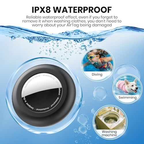 Image of ZORBES Compatible with Airtag, Silicone Tracker Skin Cover with Clear Cover & Pin Clasp, Fashion 4-Color Silicone Covers, Anti-Scratch & Waterproof Housing, Ideal for Clothing, Bag, Pet Collar