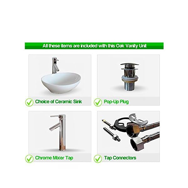 Free Standing Solid Oak Vanity Unit with Choice of Basin. - Image 9