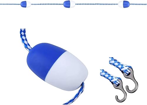 Cuerda divisora de seguridad para piscina de 2.8 in y línea de flotador, con 2 ganchos de acero inoxidable premontados, 10 pies16 pies20 pies26