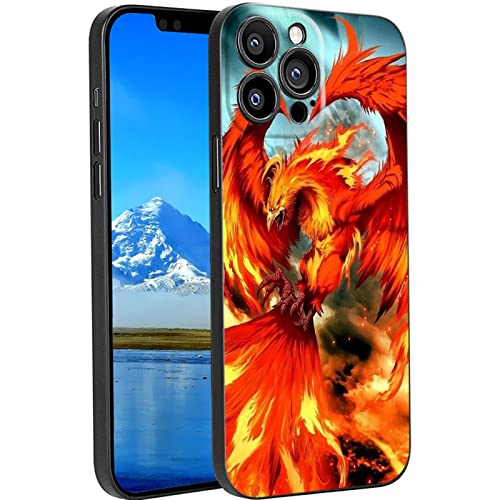 Compatible With Iphone 13 Pro Max Phoenix Case, Red Phoenix Animal Graphic Print Design For Iphone Case Men Boy Women,Shockproof Soft Silicone Protective Cool Case For Iphone 13 Pro Max For Men #TOP4