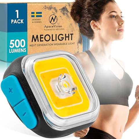 MEOLIGHT 500 Lumen Running Light for Running, Dogs, Walking - Wearable Flashlight Chest Light LED Safety Light for Dog Collars, Bike Tail Lights, Hiking, Camping - Reflective Light Accessories (1) Cover