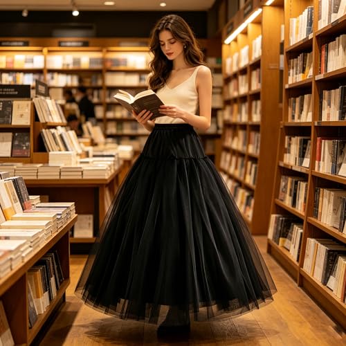 Image of RULTA Women's A-line 3-layer skirt Hoopless Petticoat Crinoline Underskirt Slips under dress for wedding dress Prom Dress