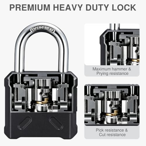 Image of Puroma Combination Lock Heavy Duty Outdoor Padlock, Security Customizable 4 Digit Code Gate Locks for Fence, Toolbox, Case, Hasp Storage,1 Pack
