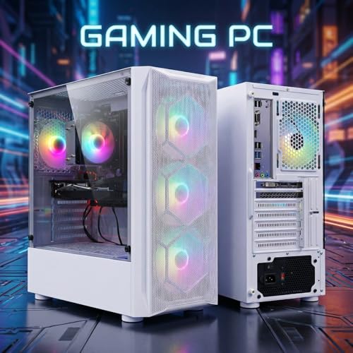 Image of STGAubron Gaming PC Desktop Computer, AMD Ryzen 5 5500 up to 4.2G, GeForce RTX 3050 6G, 16G DDR4, 1T SSD, WiFi 6, BT 5.2, RGB Fan x4, Windows 11 Home