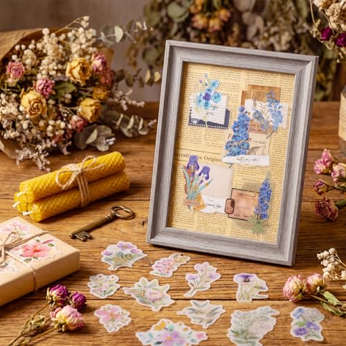 Image of Pengxiaomei 210 Pieces Flower Stickers, Scrapbooking Stickers Self-Adhesive Bible Flower Scrapbooking Supplies Journal for DIY Craft, Planners, Journal, Notebook Card