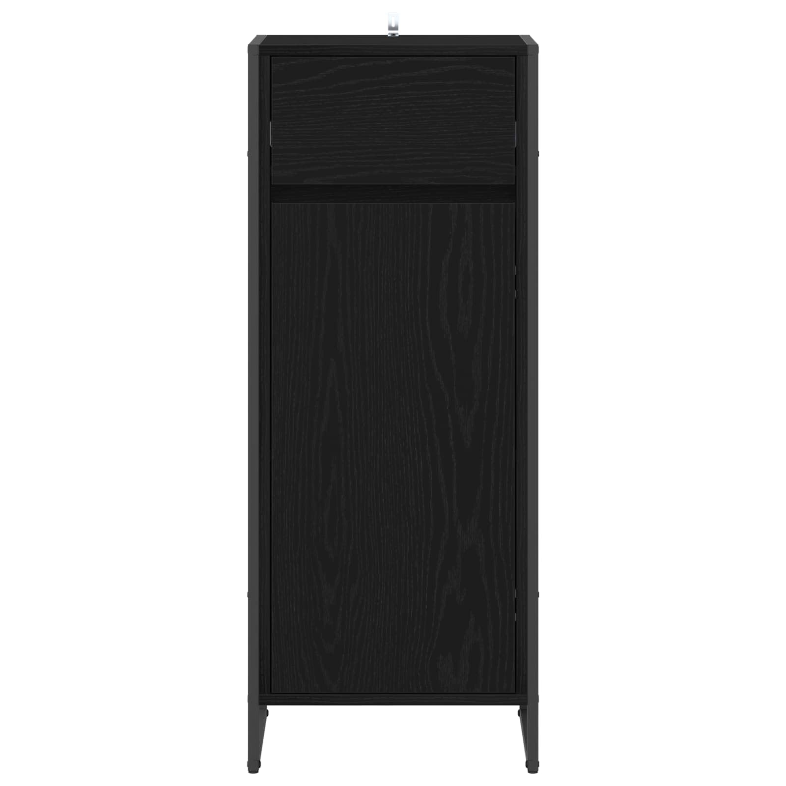 Meuble de Salle de Bain en Bois d'ingénierie Chêne Noir 40 x 30 x 100 cm avec tiroir, Support Suspendu, Rangement, Portes et étagères pour Salle d'eau Moderne