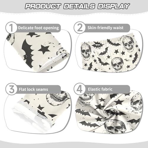 Girls Leggings Halloween Skulls Star Soft Toddler Leggings for Girls Kids Pants Size 4T-10T3