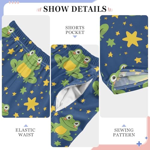 Pajama Pants Frogs and Yellow Stars PJ Bottoms Sleepwear Lounge Sleep Pant with Pockets4