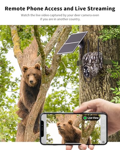 Oculview Cellular Trail Cameras 3Rd With Built-In 4G Lte Sim Card, 2K Remote Live View, 360° Roation To Watch, Night Vision, Motion Activated Solar Game/Deer Camera thumb #3