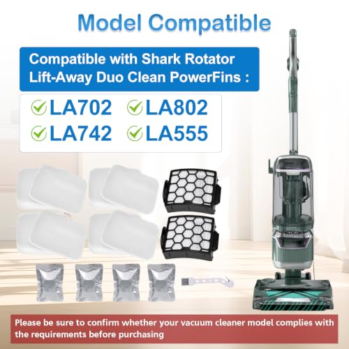 Image of LA802 LA742 Brush Roller Filter Replacement Compatible with Shark Rotator Lift-Away Duo Clean PowerFins LA802 LA742 LA702 LA555 Upright Vacuum Cleaner Accessories Parts XHF320 XFFK320