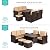 Best Choice Products 7-Seater Conversational Wicker Sofa Dining Table, Outdoor Patio Furniture Set w/Modular 6 Pieces, Cushions, Protective Cover Included - Brown/Beige