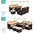 Best Choice Products 7-Seater Conversational Wicker Sofa Dining Table, Outdoor Patio Furniture Set w/Modular 6 Pieces, Cushions, Protective Cover Included - Brown/Beige