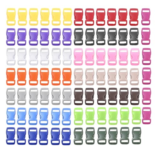 HUAZIZ 90 pièces Boucles en Plastiques pour Sangle, 10 mm Boucle Plastique Latéra Clip Fermoir...