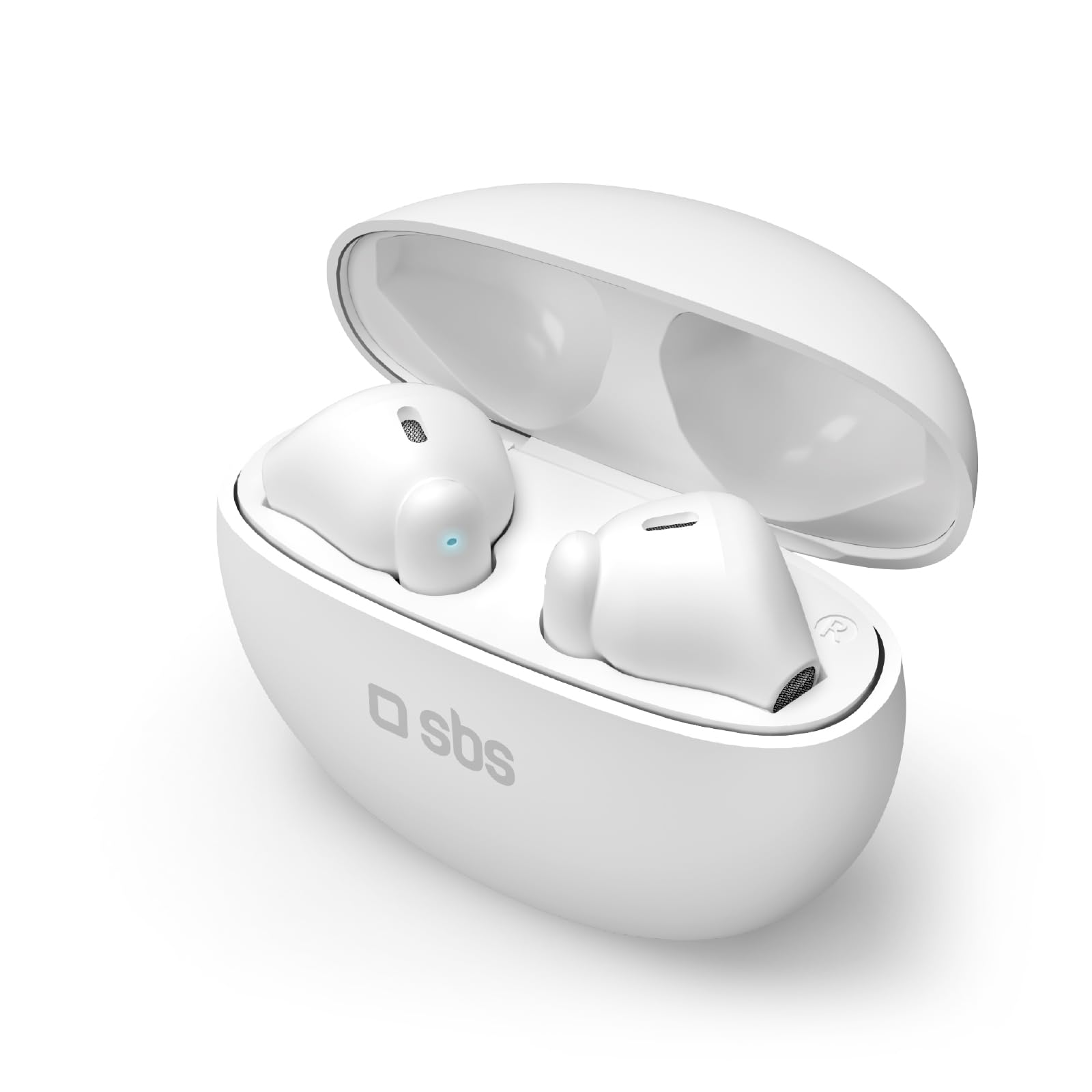 SBS Twin Pure Drops - Cuffie Auricolari Semi In-Ear True Wireless Stereo, Custodia di Ricarica, Microfono HD, Controlli Touch, per Smartphone, Tablet, Laptop, 35 Ore