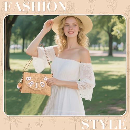 Customized Bride Gift Straw Shoulder Bag with Name2