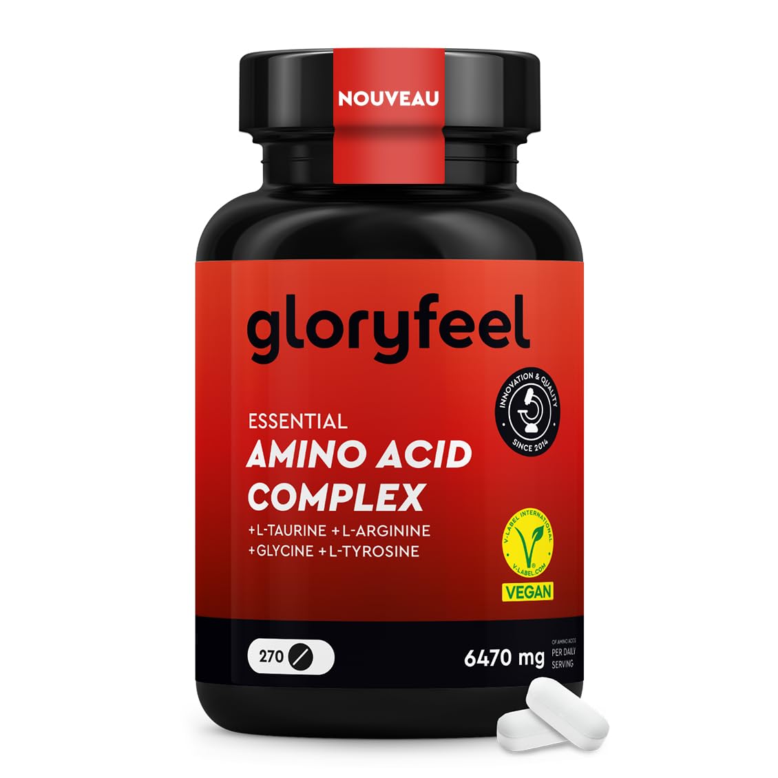 acide aminé l-carnitine Complexe d'Acides Aminés Hautement Dosé - 270 Comprimés avec 12 Acides Aminés (6470 mg) par jour argireline serum uk