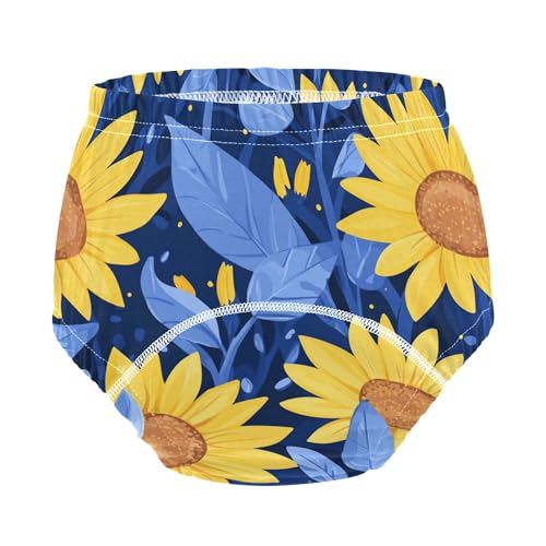 JUNZAN Beautiful Sunflowers Sleep Training Underwear Soft Cotton Baby Girls Cotton Trainer Underwear 2T3