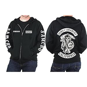 COWRIES AND SHELLS SONEN VAN ANARCHY RITS REDWOOD ORIGINELE MANNEN VAN MAYHEM REAPER KWALITEIT RITS ZIPPED HOODIE HOODY…