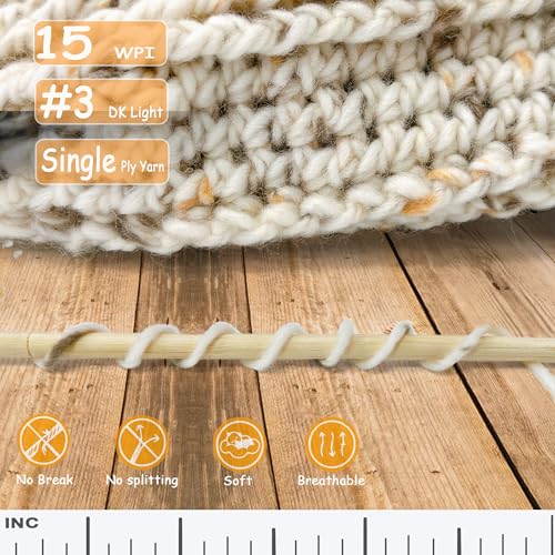 Image of 2 Pack Wool Blend Yarn, 2x3.5oz / 285yds, #3 DK, 20% Wool 80% Acrylic, Variegated, Single-Ply Soft Crochet & Knitting Wool Yarn for Sweaters, Scarves, Hats (Buttercream)