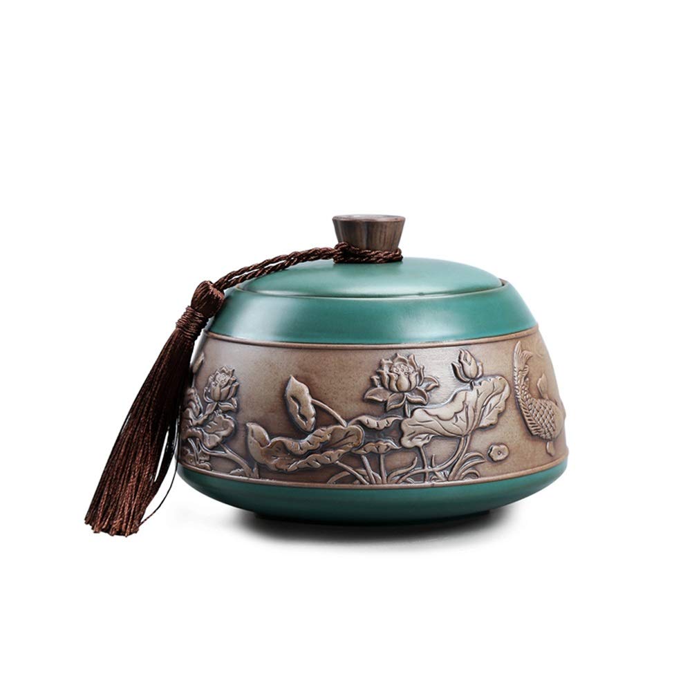 Cremation Urn Urna Urns Funeral Urn Cremation Urn Funeral Urn for Ashes Ceramic sealed moisture-proof ashes can be optional Handmade Ceramic Pet Urn for Small Dogs, Cats,Rabbits, Small Animals, 10.8cm