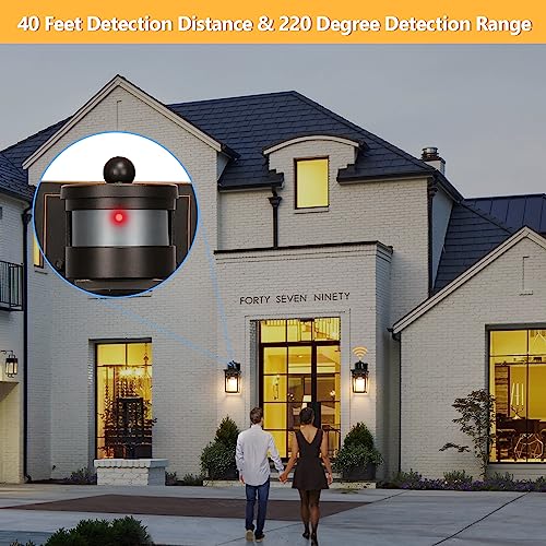 Motion Sensor Outdoor Wall Lantern, Dusk To Dawn Sensor Exterior Wall Light Fixture Outdoor Wall Sconce With Glass Shade Motion Activated Porch Light Fixture For Doorway, Garage, Led Bulb Included #TOP3