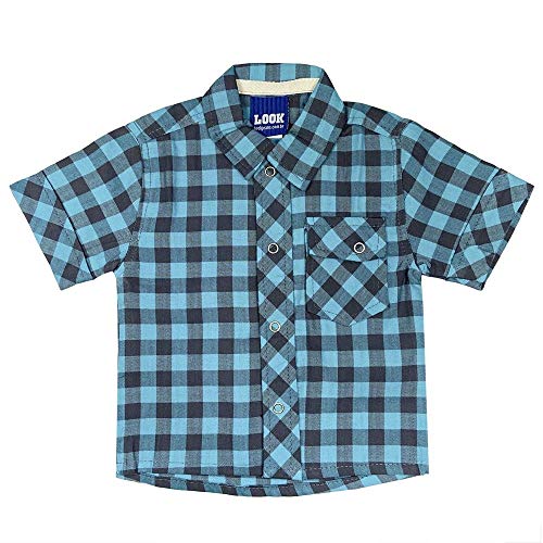 Camisa Look Jeans Clássica Xadrez Azul - UNICA - M