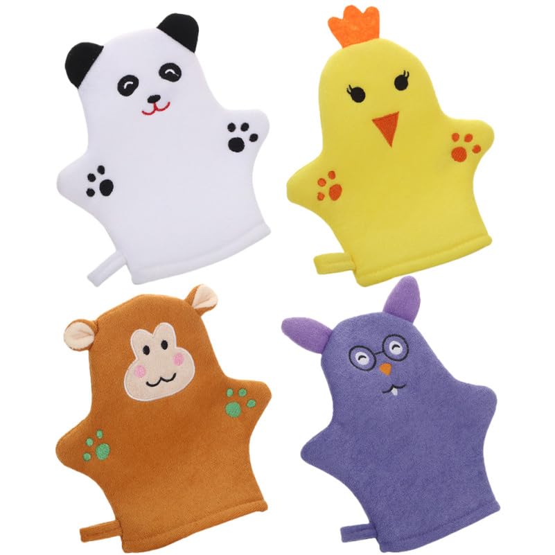 Ustensiles de bain pour salle de bain : lot de 4 de toilette de dessin animé enfant