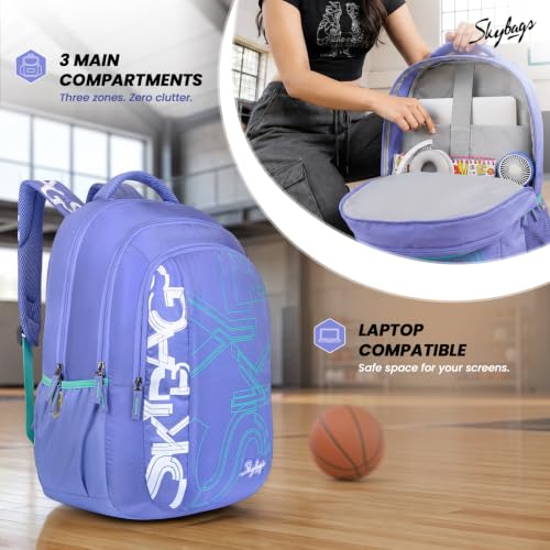 Image of Skybags Brat Pro Max 15.6 Inch Compatible Unisex 35L Laptop Backpack | Premium Durable Fabric| 3 Compartments | Padded Backpanel | Office & Casual Travel Backpack for Men & Women