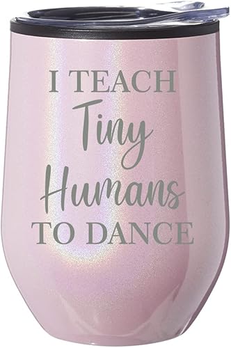 Stemless Wine Tumbler Coffee Travel Mug Glass With Lid Gift I Teach Tiny Humans To Dance Funny Dance Teacher (Pink Glitter) Stemless Wine Tumbler Coffee Travel Mug Glass With Lid Gift I Teach Tiny Humans To Dance Funny Dance Teacher (Pink Glitter)
