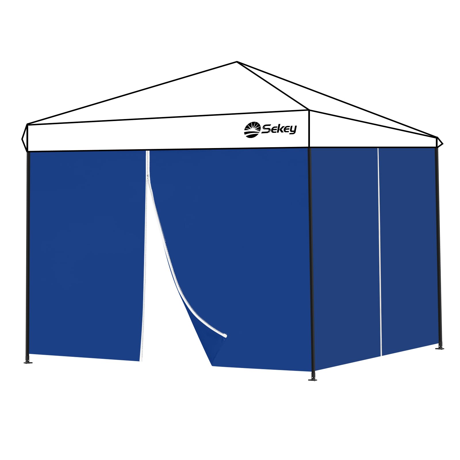 Sekey 2PCS Seitenwände für Pavillon 3x3 Wasserdicht Winterfest, Seitenwände für Pavillon Partyzelt Gartenzelt 3x3m, 1 Fenster 1 Tür, (Navy, 2 Türen)
