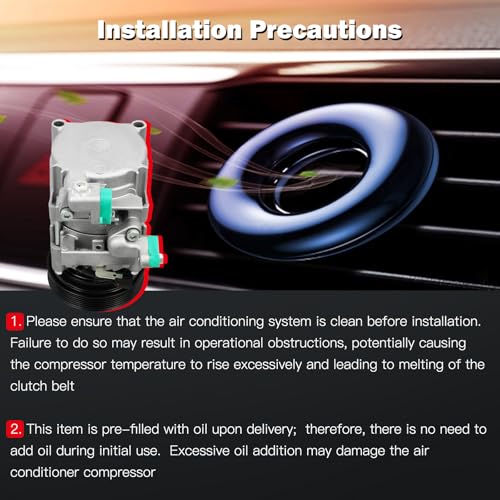 Image of Air Conditioning Compressor for Kia Amanti for Hyundai Santa Fe XG350 3.5L | 2002-2006 Replaces AC Compressor for Car