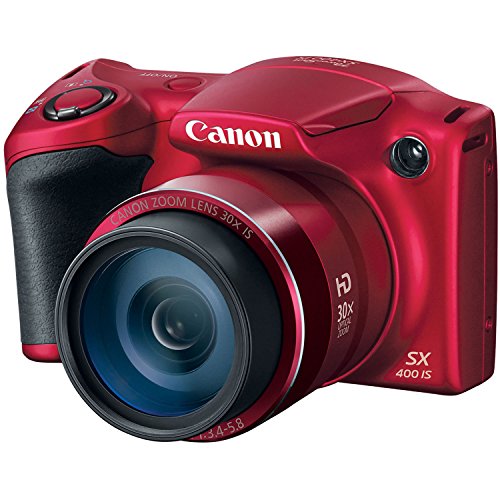 Image of Canon Powershot SX400 is 16.0 MP Digital Camera with 30x Optical Zoom and 720p HD Video (Red)