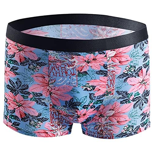 woltax Printed Cotton Ice Silk Mid Waist Elastic Boxer Brief Underwear for Men, Multi Pattern, Pack of 1-picture-37