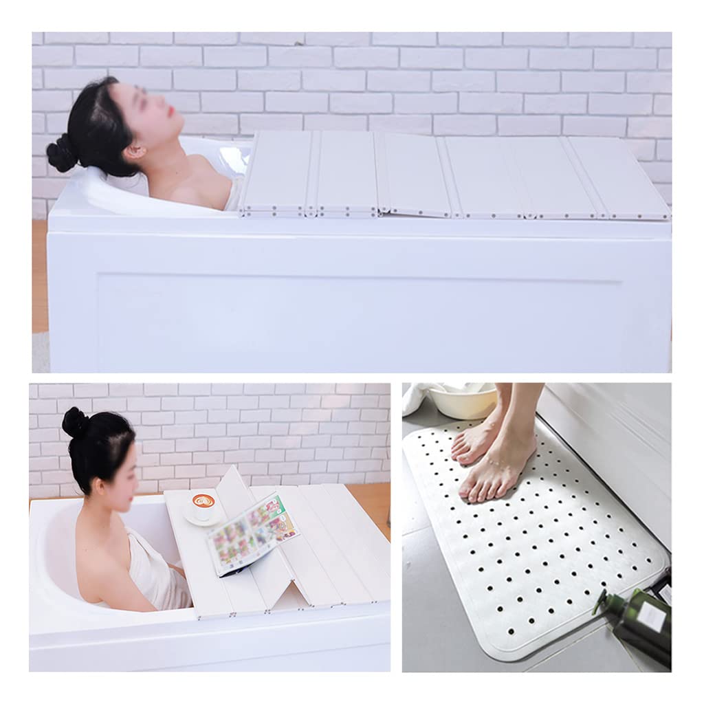 Couvercle de baignoire JATIBOSH pliable | Anti-poussière et gain de place en PVC rigide