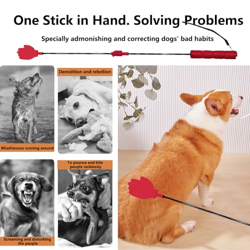 LogFaadCoi Collapsible Portable Dog Training Stick,Silicone Durable Dog Training Whip with Anti-Slip Handle,Outdoor and Indoor Training Dog Tools,Puppy Training Whip Exercise Accessory
