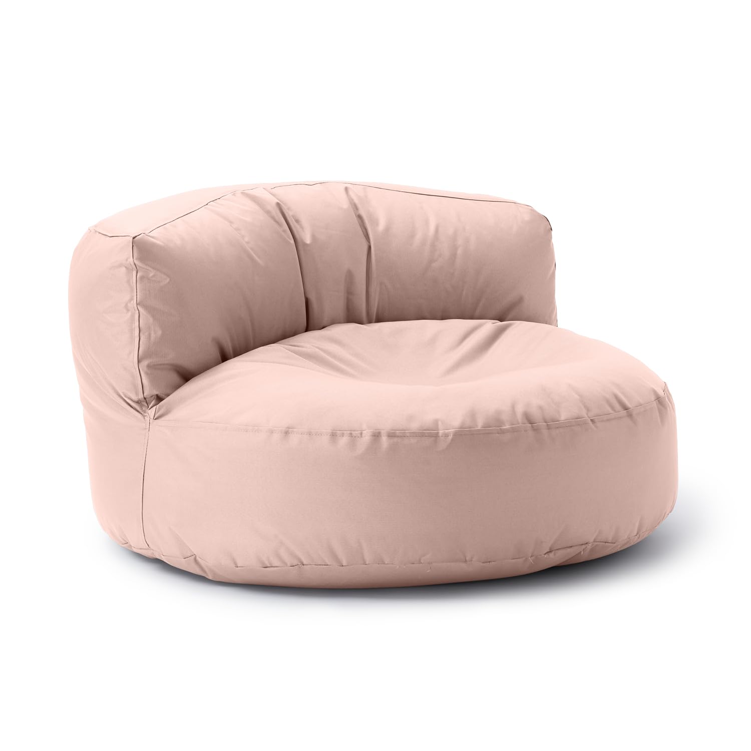 Lumaland Pouf Lounge - 90 x 50 cm avec dossier - Pour l'intérieur et l'extérieur - Imperméable et robuste - Avec rembourrage en polystyrène expansé adaptable - Housse lavable - Rose pastel