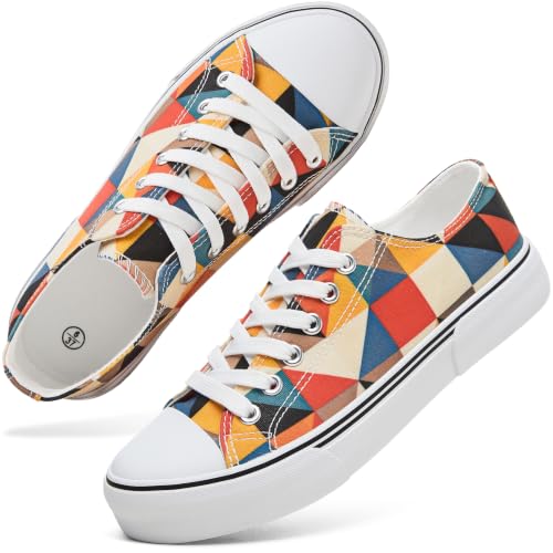 Image of hash bubbie White Sneakers for Women Low Top Canvas Shoes Womens Canvas Sneakers Women's Fashion Sneakers Slip on Casual Tennis Shoes
