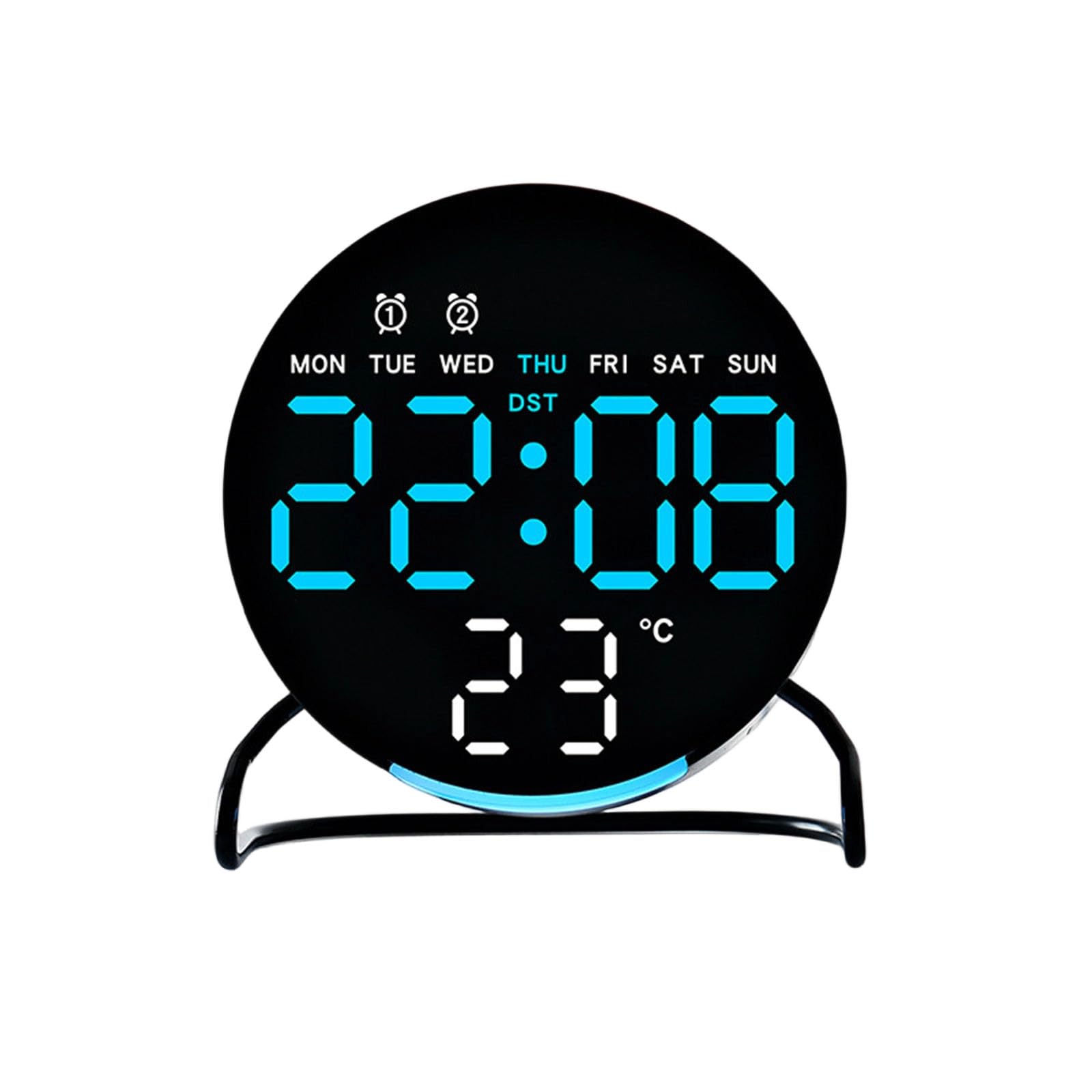 Tsophreniq LED Clock with Double Alarm Soft Glows Nightlight and Simple Operations Interfaces for Bedroom Desktop LED Clock with Alarm and Nightlight