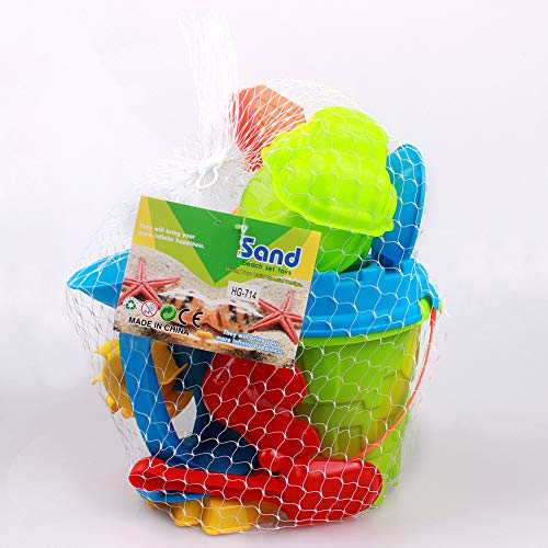 StillCool Kids Beach Sand Toys Set, Beach Toys Includes Sand Water Wheel, Castle Molds, Truck Bucket, Beach Shovels RakesTool Kit, Hourglass, Sea Animal Molds, Watering Can, with Mesh Bag - Thumbnail 7