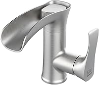 Vista 1 de Brushed Nickel Bathroom Faucet Waterfall Single Handle Single Hole Bathroom Sink Faucet Washbasin Faucet for Bathroom RV Vanity Sink Faucet,Modern